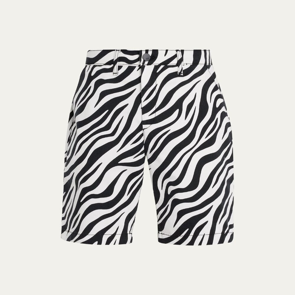 MONFRERE Men's Cruise Zebra-Print Twill Shorts